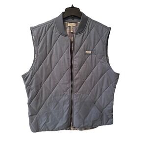 Ocean Coast Blue Vest Mens XLT Lt Blue Quilted Insulated Flannel Lined‎ Full Zip